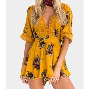 Yellow Floral Romper